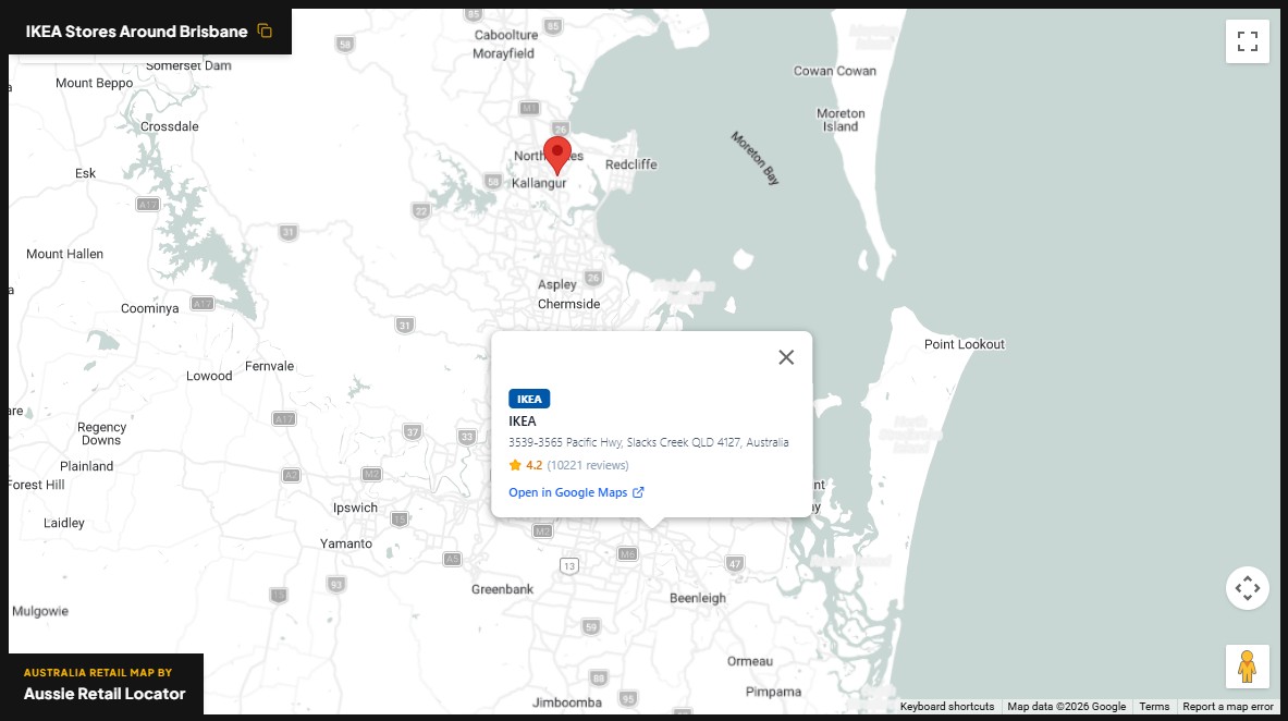 IKEA store distribution across Brisbane