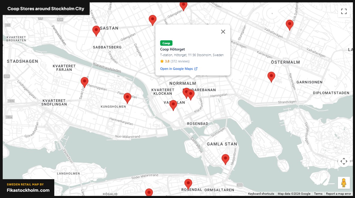 Coop Hötorget - Karta och Läge i Stockholm