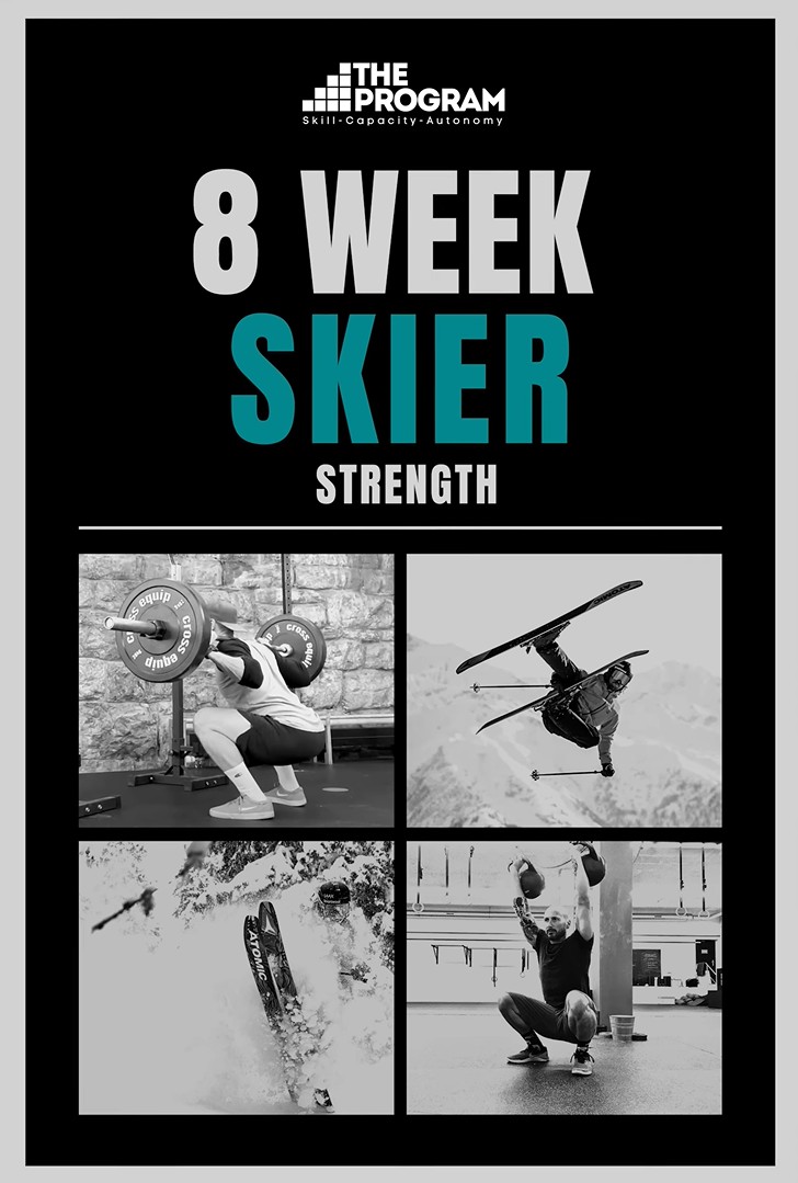 Skier performing strength training