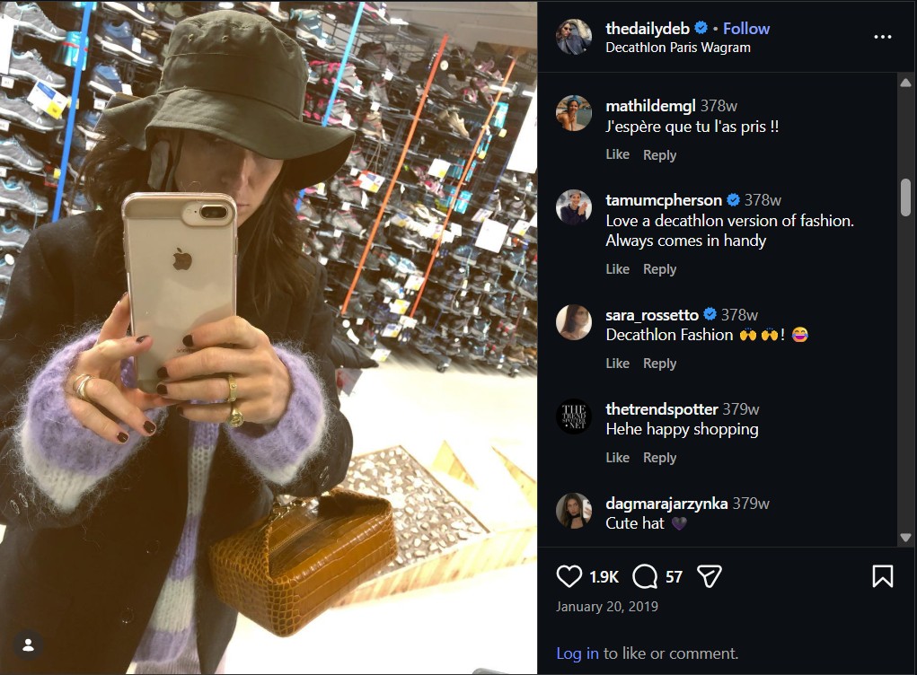 Instagram comment about Decathlon Paris
