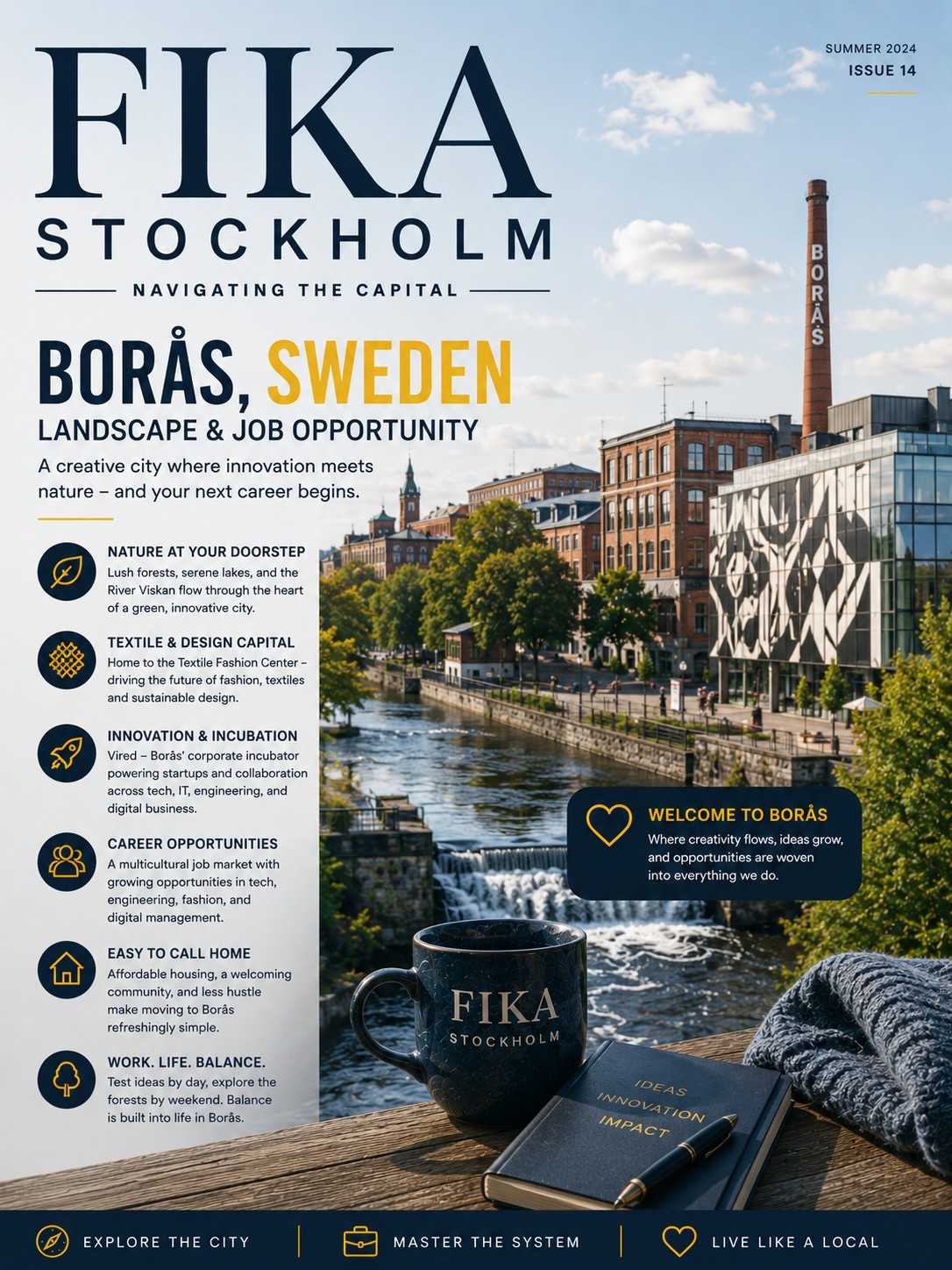 Magazine-style feature on Borås urban development and job ecosystem