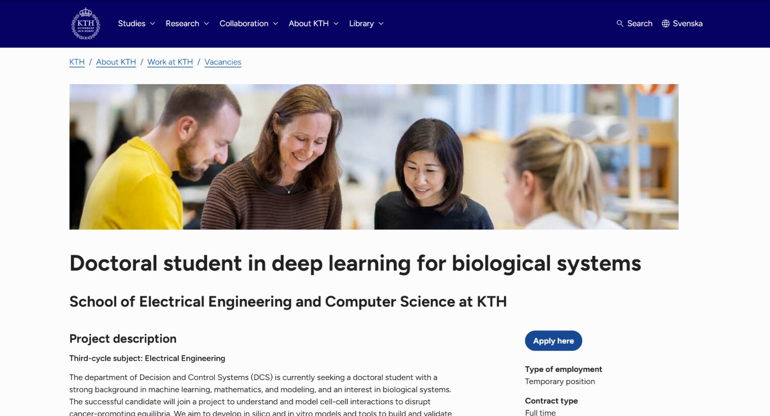 Cell-cell interaction deep learning cancer medicine PhD KTH