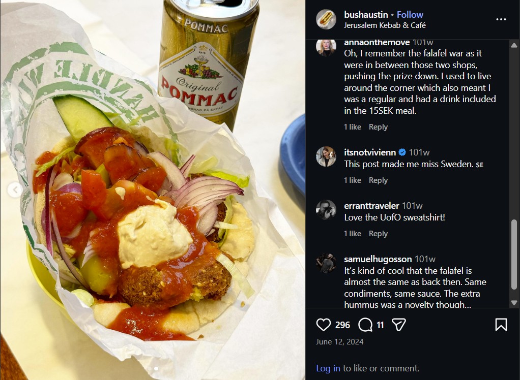 Instagram comments about halal kebab spots in Stockholm