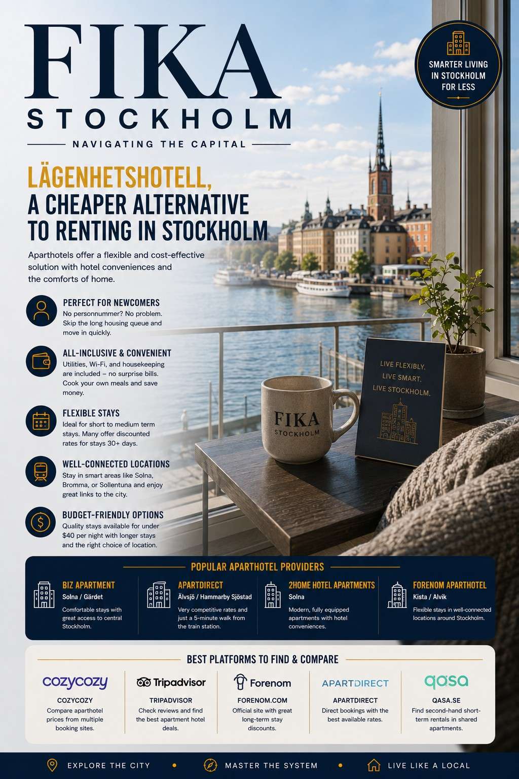 Reddit community discussion on using aparthotels as a housing solution in Stockholm