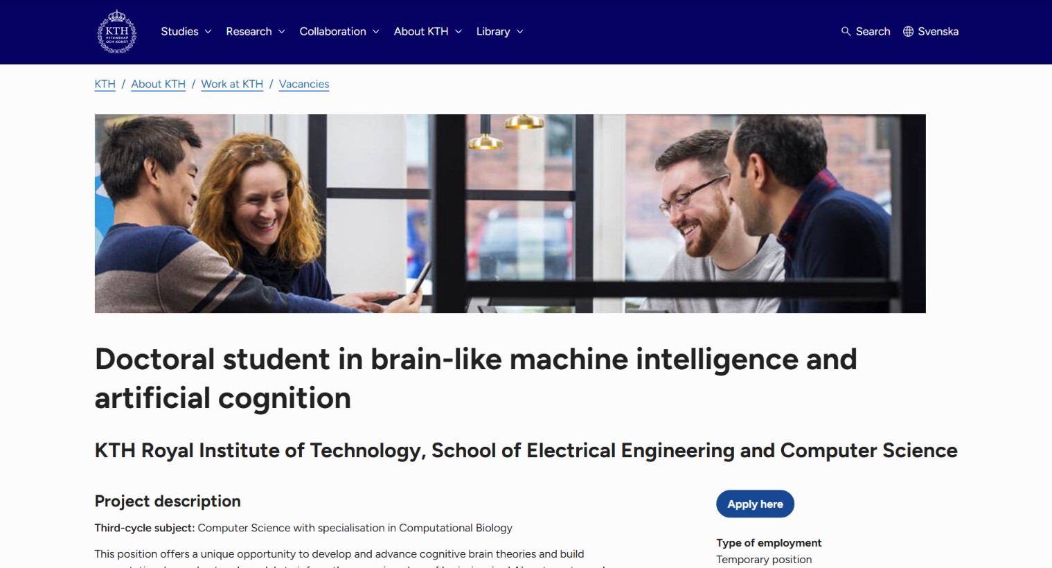 Large-scale neural network brain-like machine intelligence PhD KTH