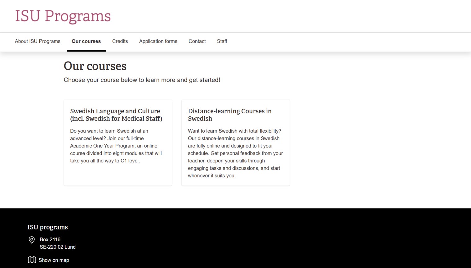 ISU International Swedish University Programmes