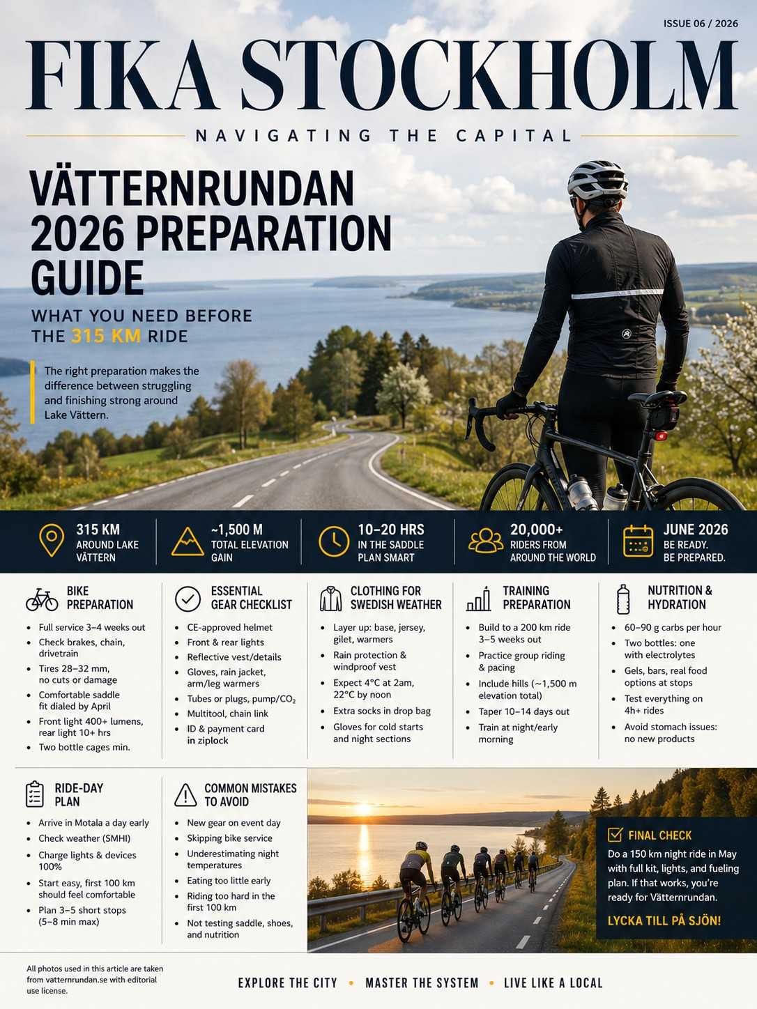 Vätternrundan 2026 preparation infographic