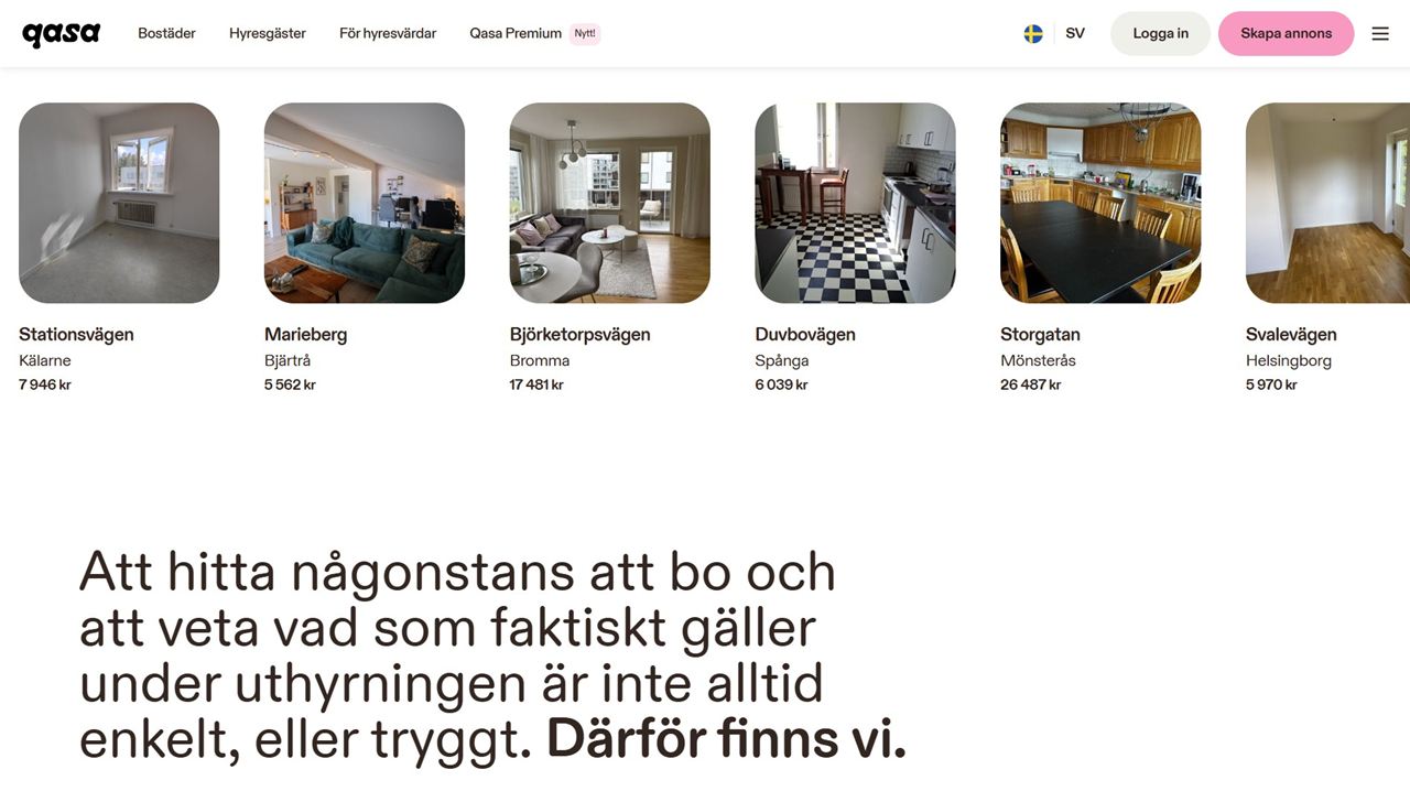 Qasa.se Website