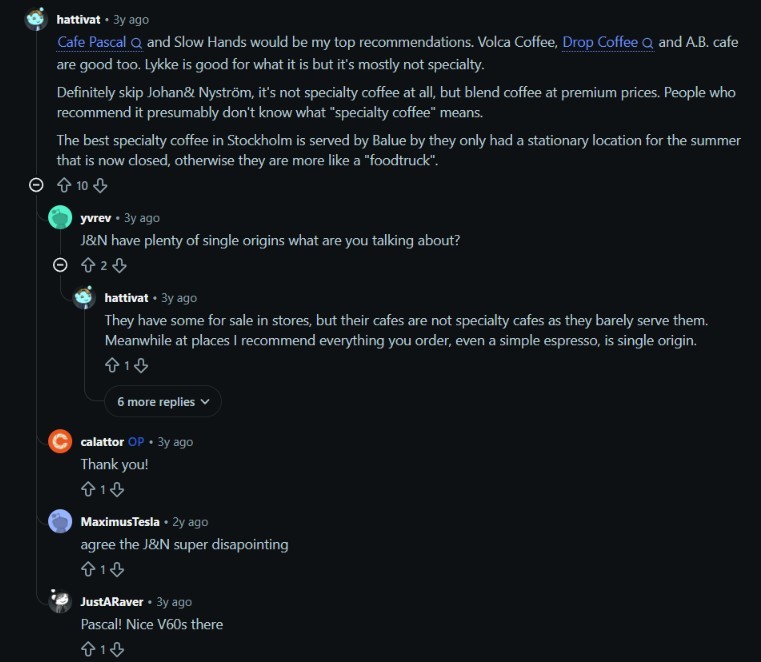 Reddit comment on Café Pascal