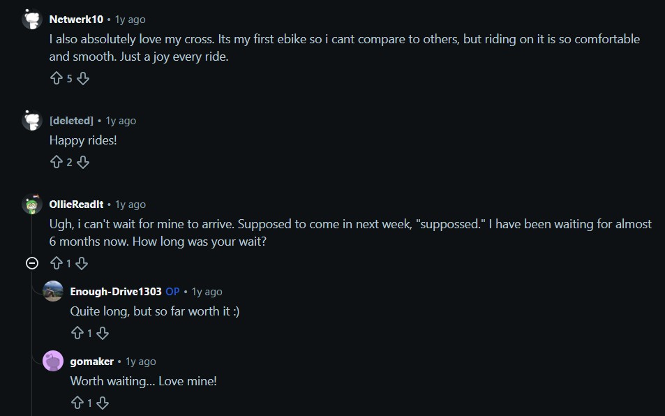 Reddit community thoughts on the Cowboy Cross