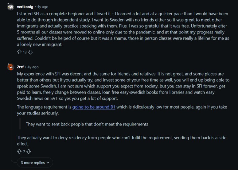 Reddit Comment on SFI Course