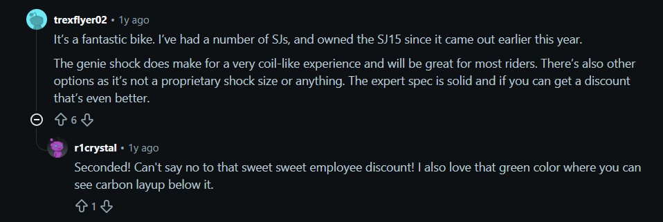 Reddit community opinion on the Specialized Stumpjumper 15