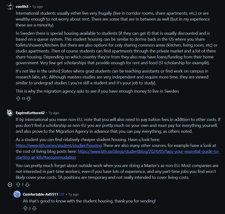 Reddit comment about student housing scams