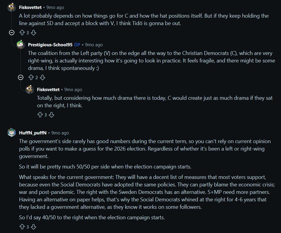 Reddit discussion on Sweden election polls 2026