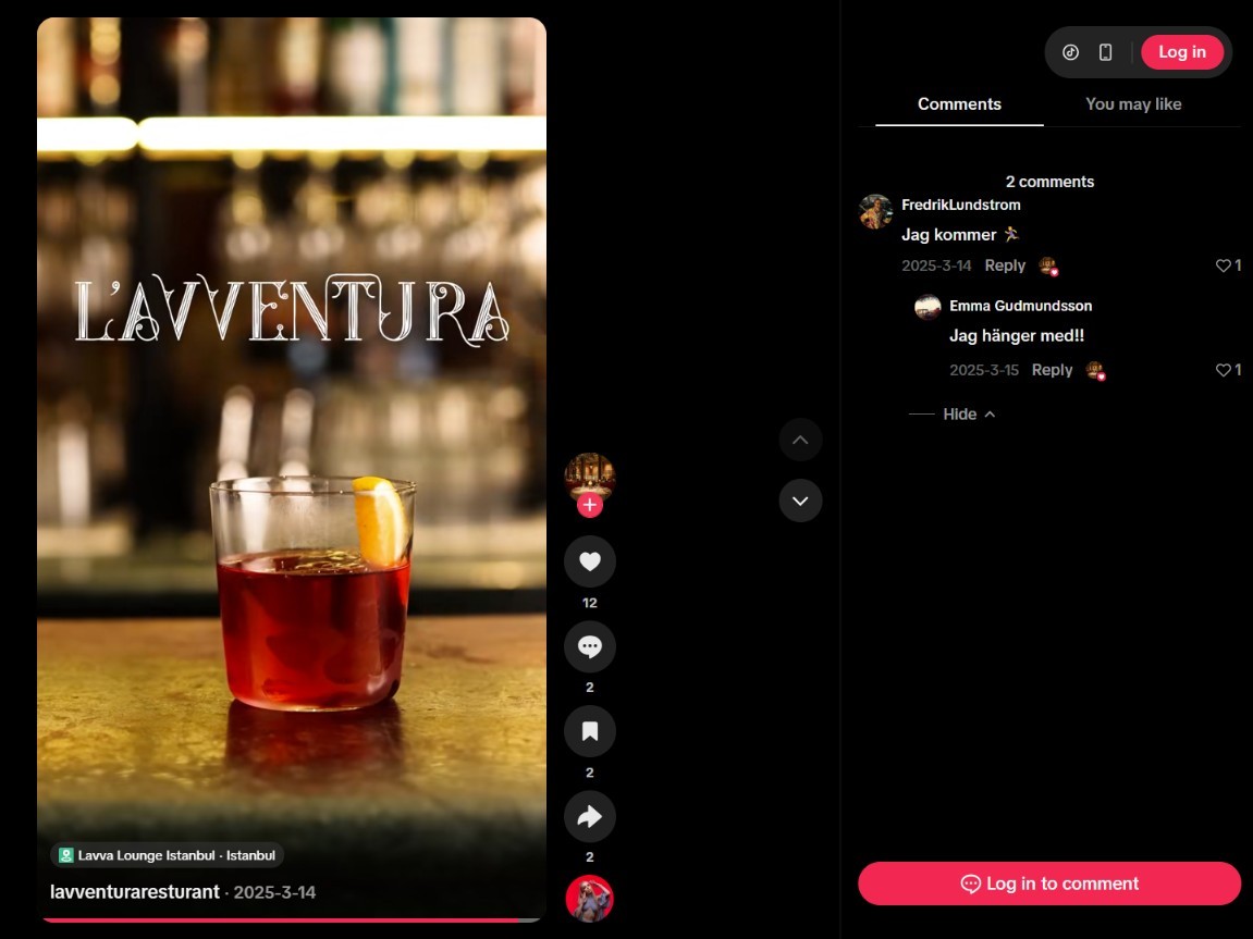 TikTok comment on L'Avventura