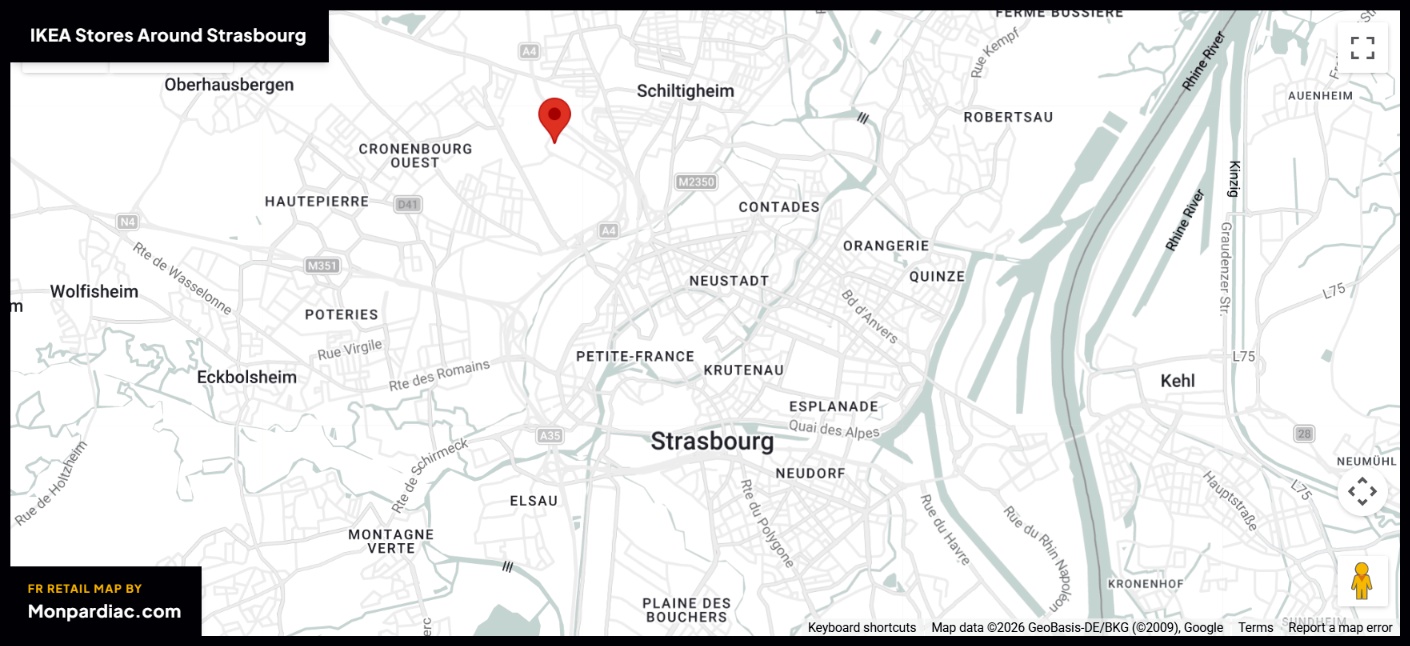 Plan des magasins IKEA à Strasbourg