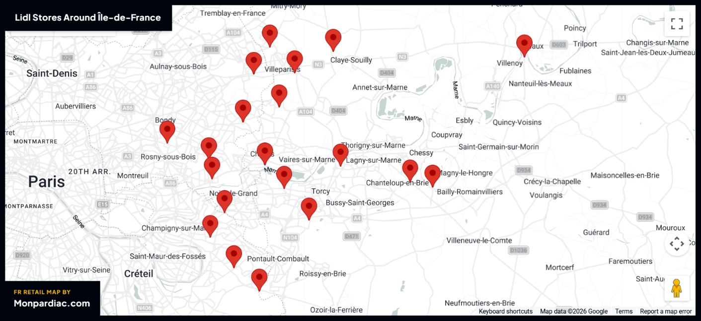 Carte des magasins LIDL en France