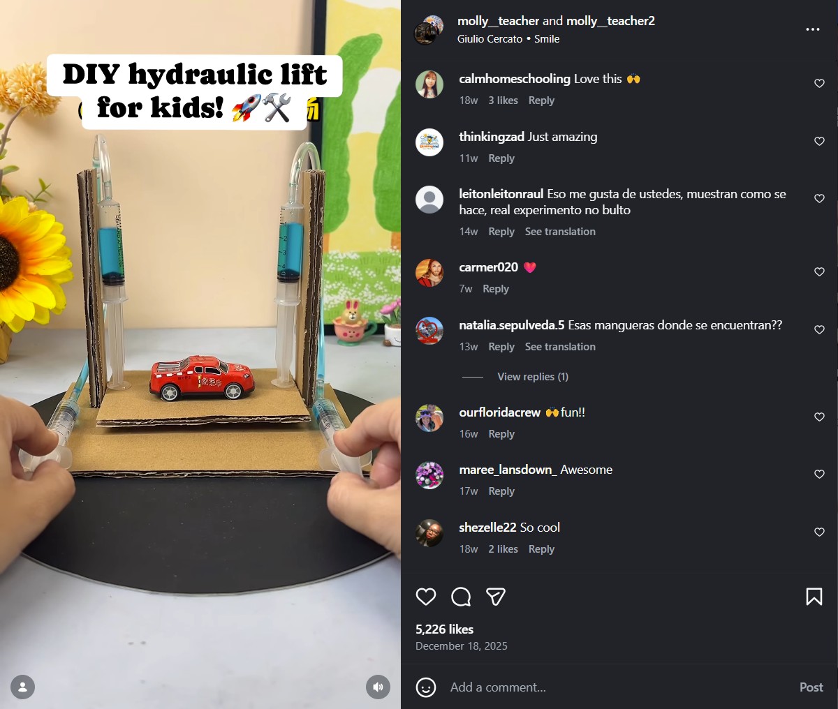 DIY hydraulic lift for kids Instagram