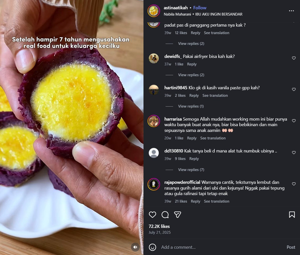 Purple Sweet Potato Cheese Pie Instagram