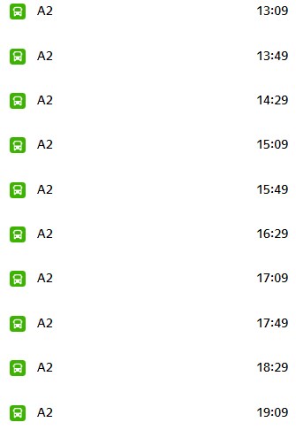 Abu Dhabi Airport Bus A2 Timetable 2