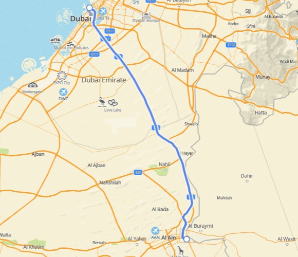 Dubai to Al Ain