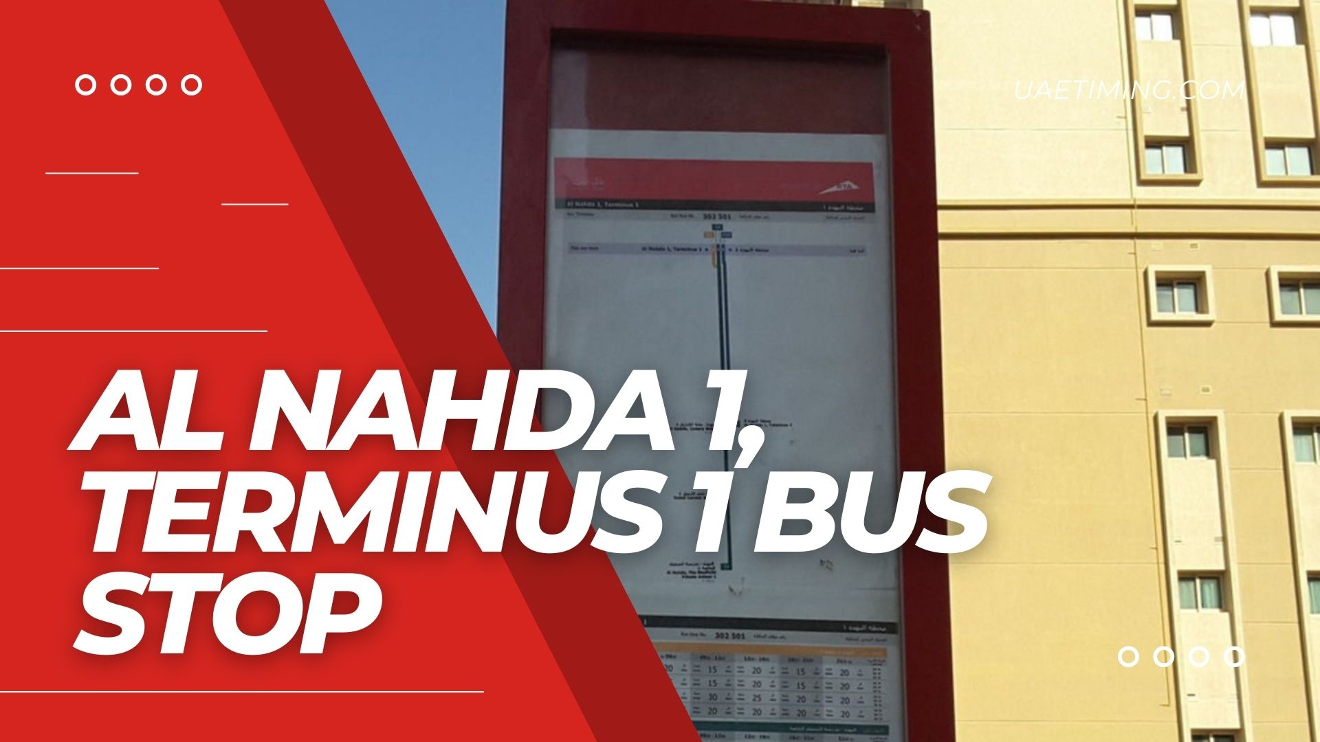 Bus Stop at Terminus 1, Al Nahda 1 in Dubai