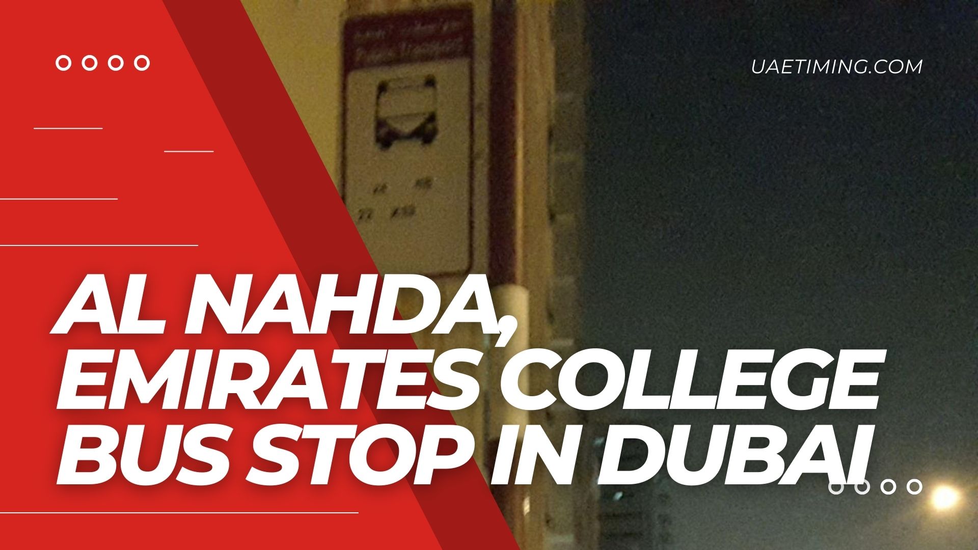 Al Nahda Emirates College Bus Stop: Location and Details
