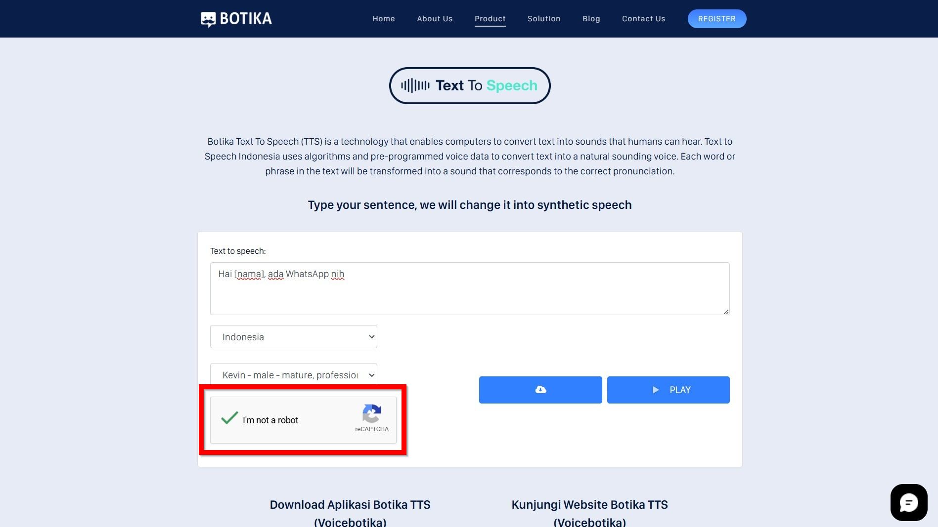Centang dan Selesaikan Captcha