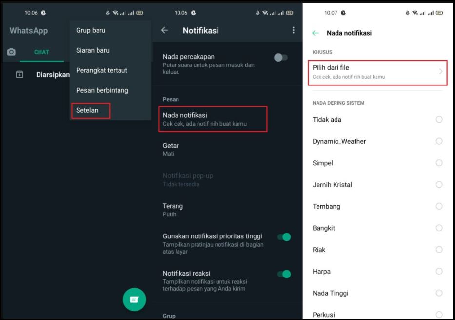 Cara Memasang Sound of Text sebagai Nada Dering WhatsApp