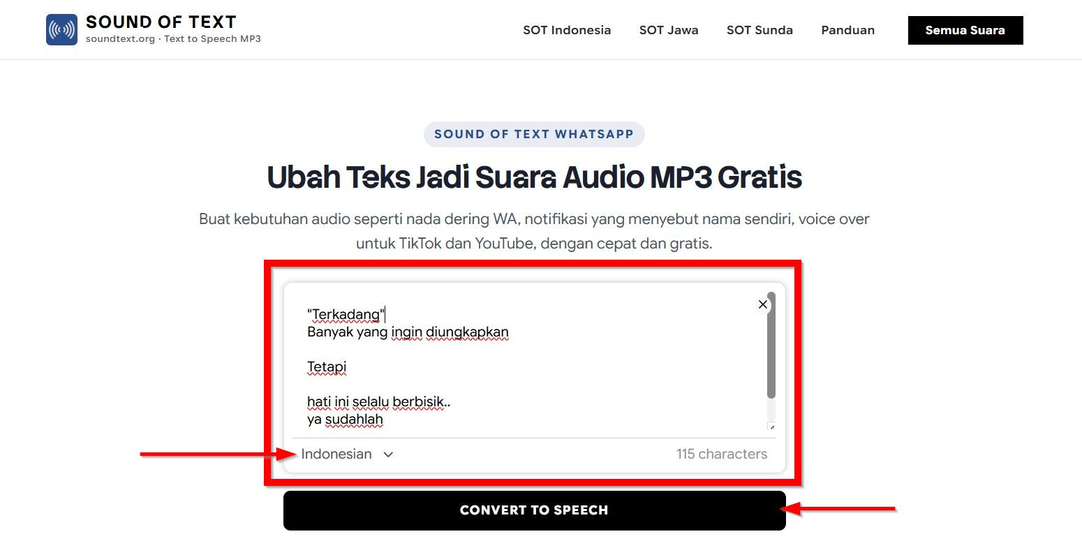Ketik Kalimat Viral tadi pada Kolom Teks