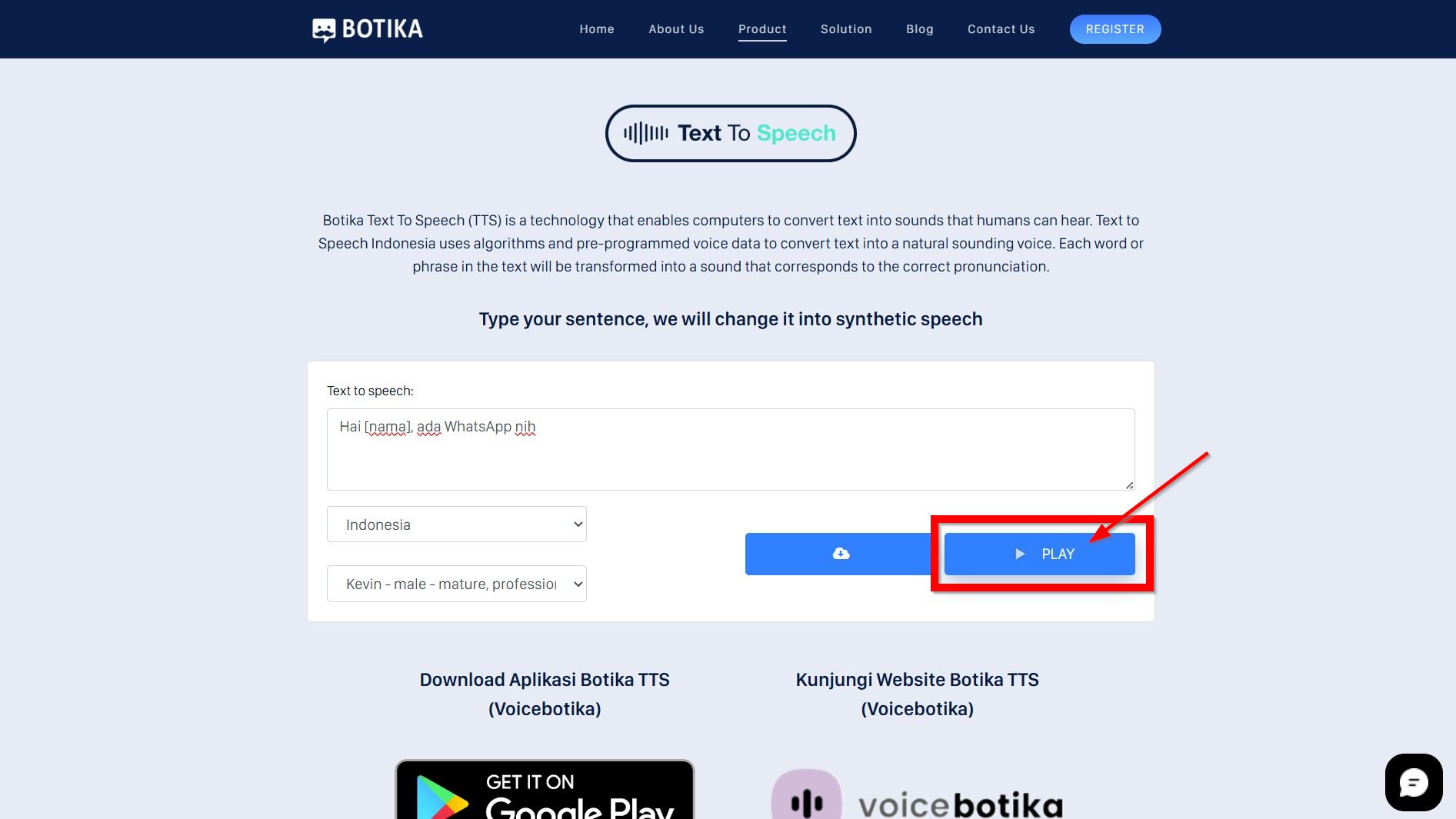 Klik Tombol 'Play'