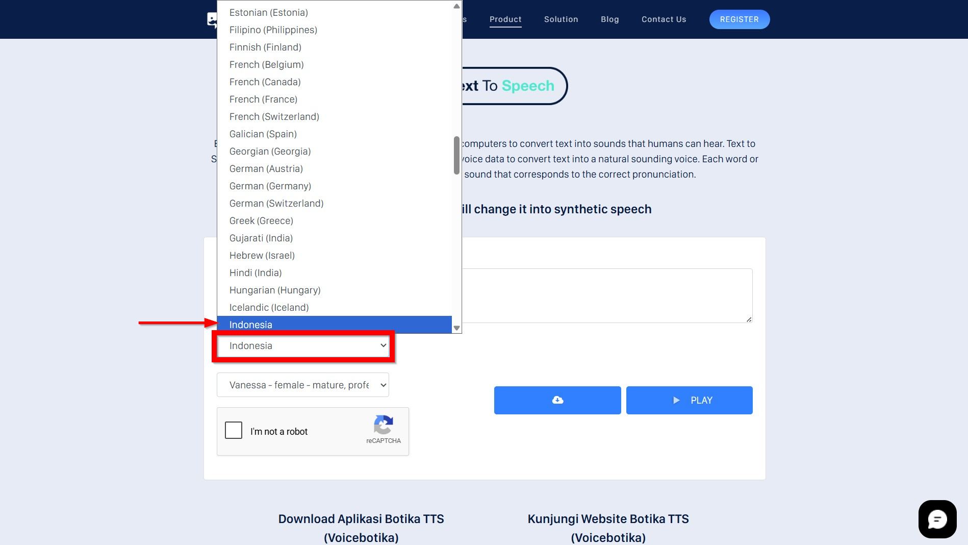 Pilih Bahasa Indonesia