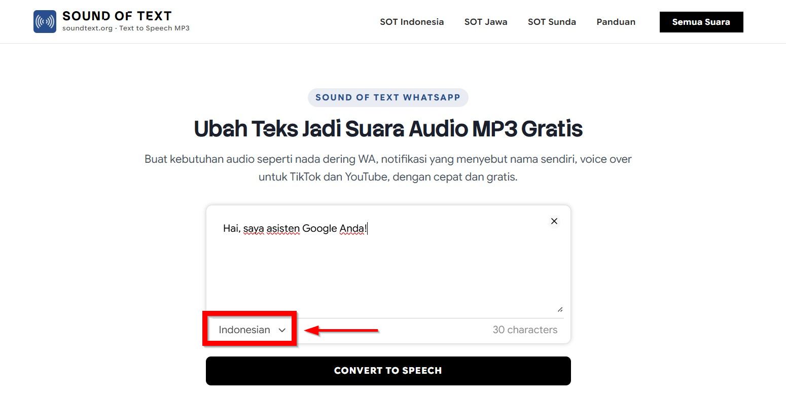 Pilih Bahasa Indonesia