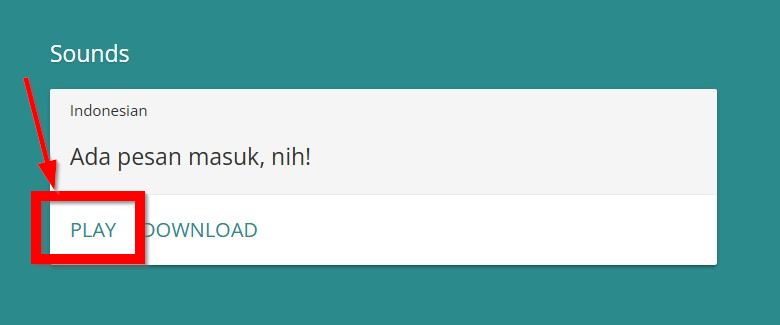 Pilih 'Play' dan Dengarkan