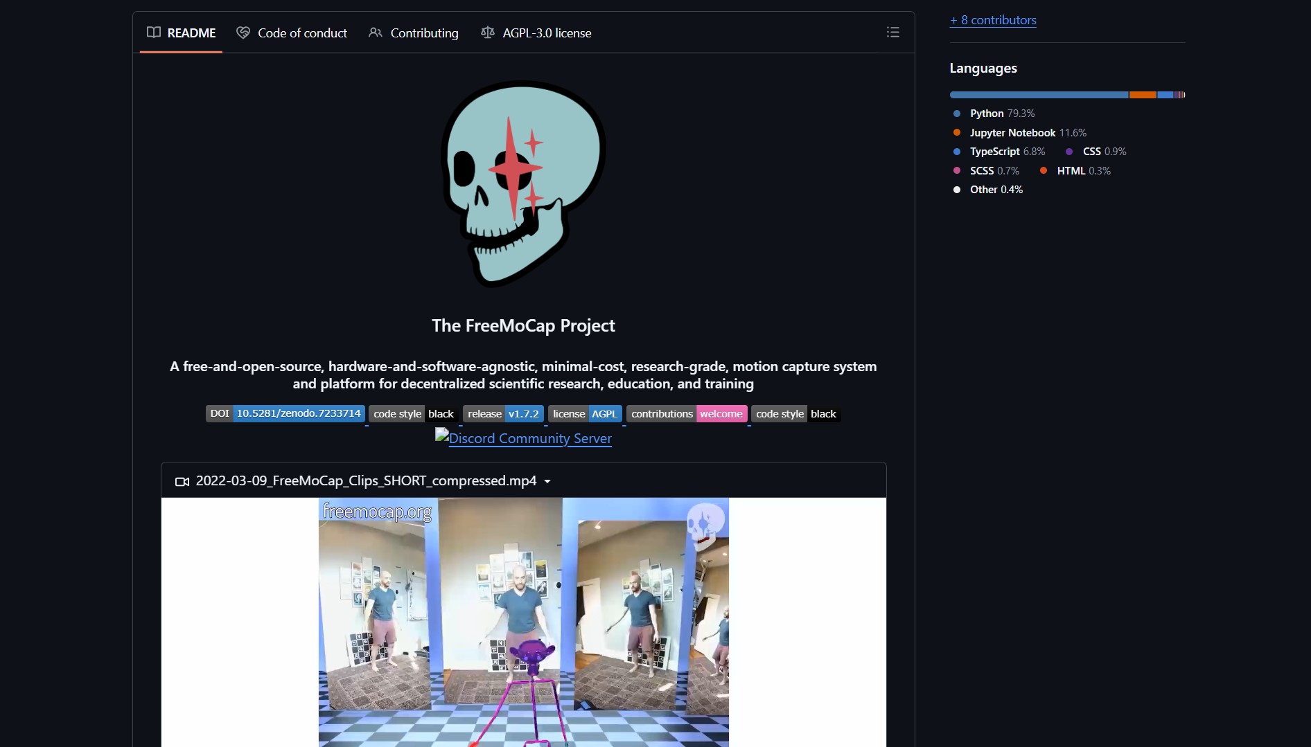FreeMoCap: Open-Source Markerless Motion Capture with Any Camera