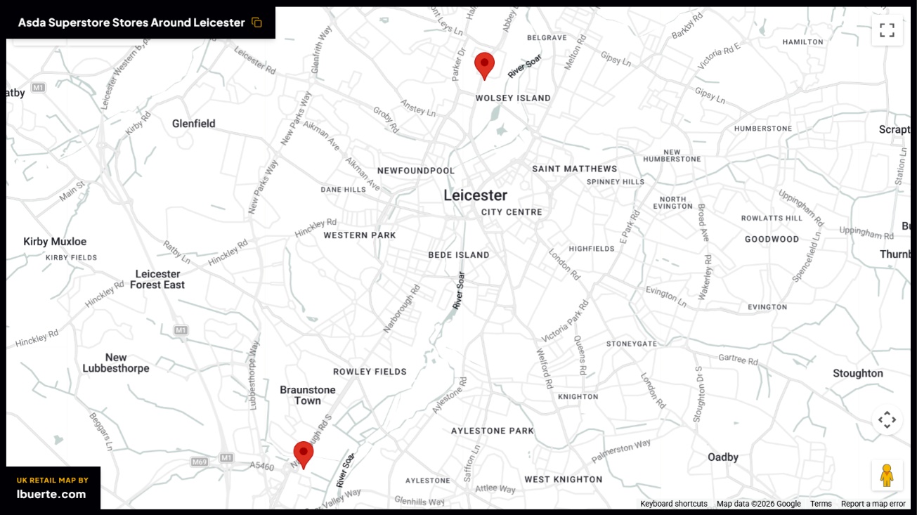 Asda store map in Leicester