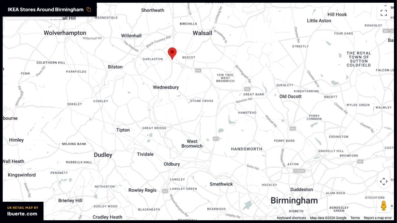 IKEA store map in Birmingham