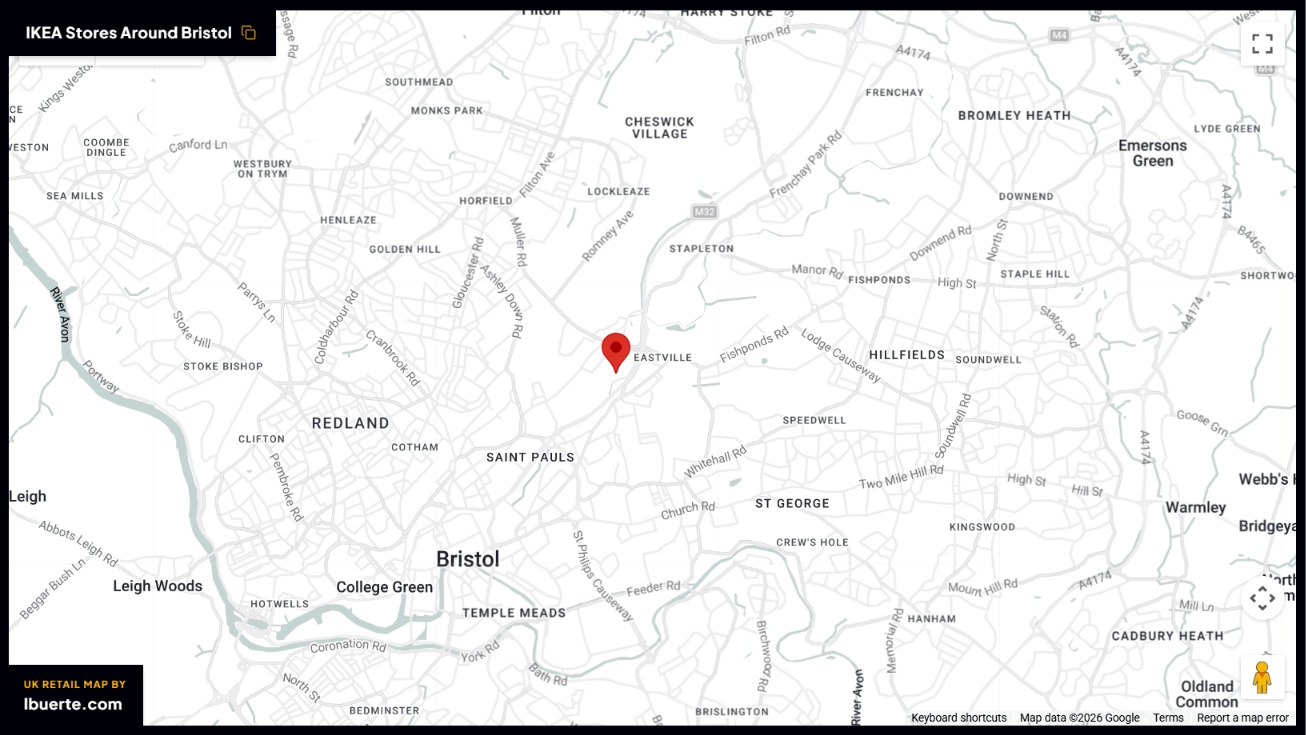 IKEA store distribution across Bristol