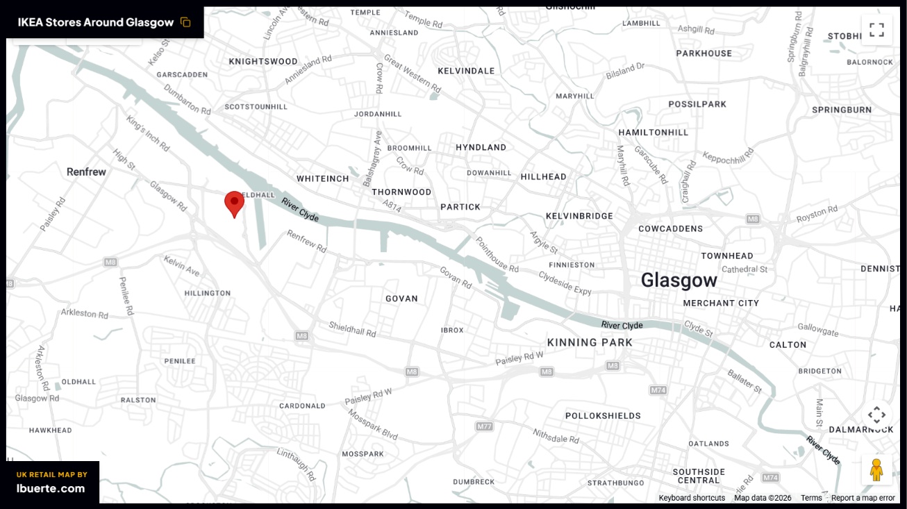 IKEA store distribution across Glasgow